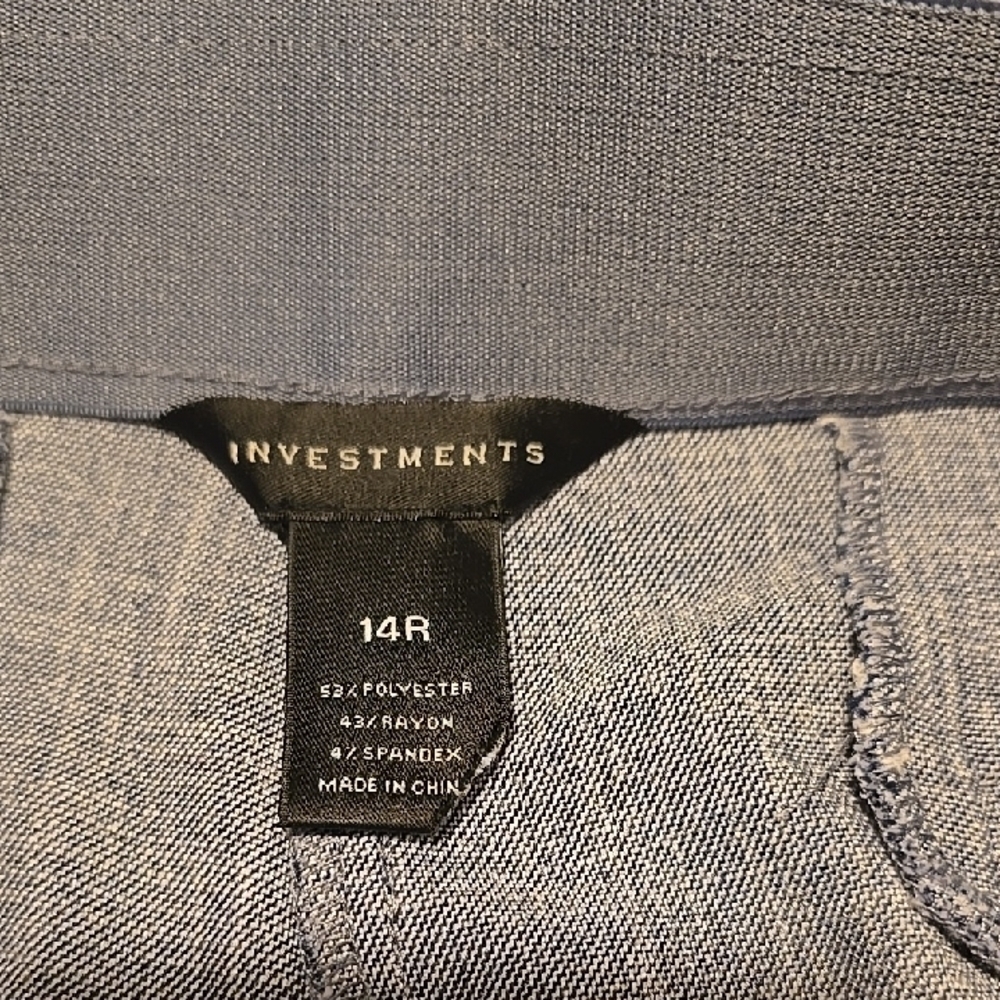 Investments Blue Slacks Women's 14 R - Picture 2 of 3